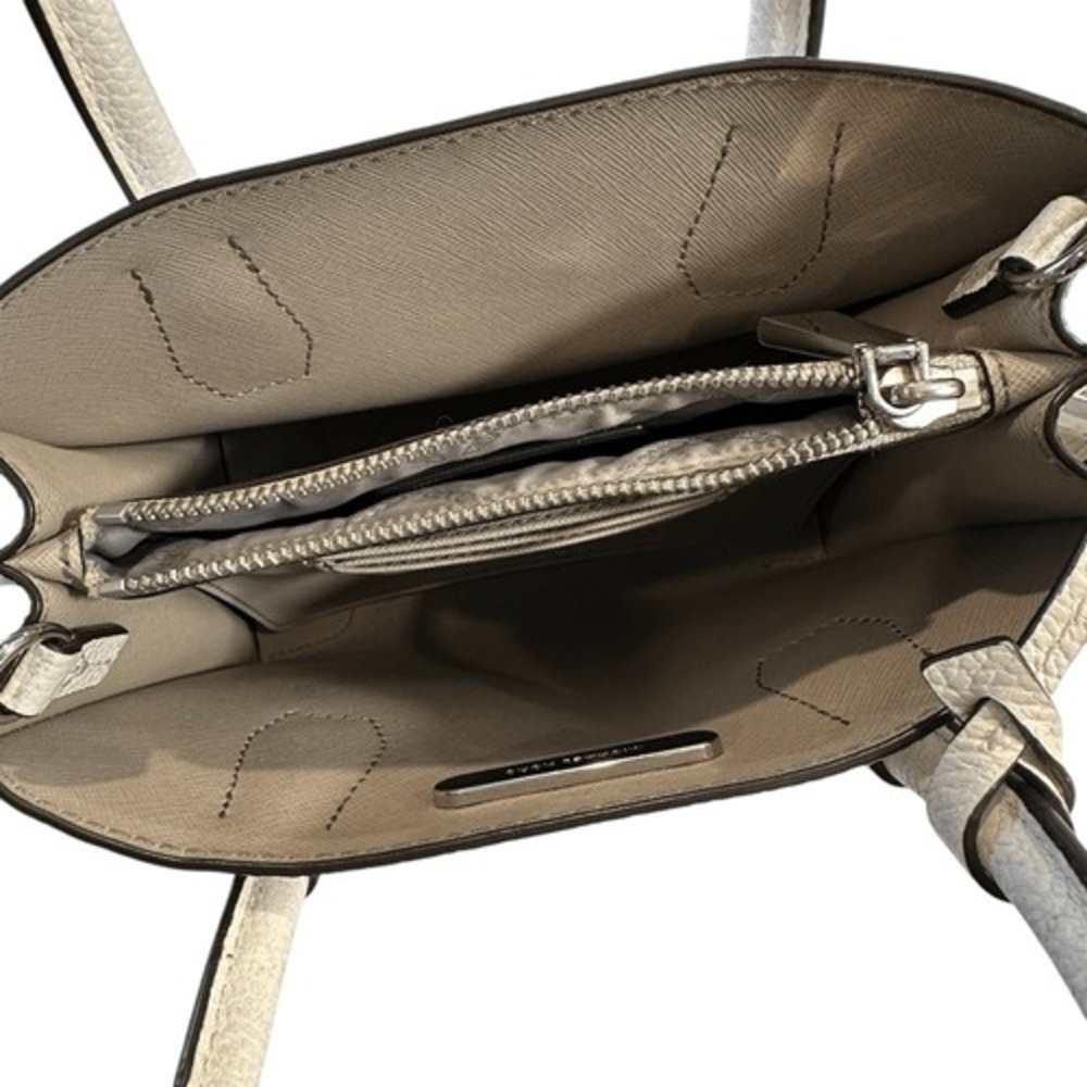 Michael Kors Mercer Medium Pebbled Leather‎ Crossbody Bag in Ivory - Picture 5 of 12